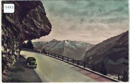 Brünigstrasse mit VW-Käfer - coloriert