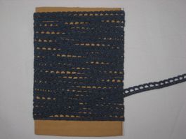Baumwoll Häkelspitze jeansblau 9mm breit