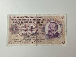 10 Franken 1974 Serie 95 U, BNS Banknote Schweiz