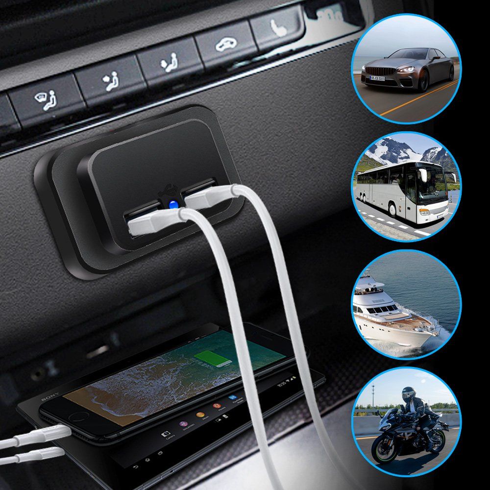 Caricabatterie: Auto, Camper, Boot, LKW USB Dual-Port Ladegerät – Nuovo (secondo la descrizione) da Pfungen venduto da Famadm 7
