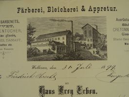 WOLLERAU FÄRBEREI ILLUSTRIERTER BRIEFKOPF 1899