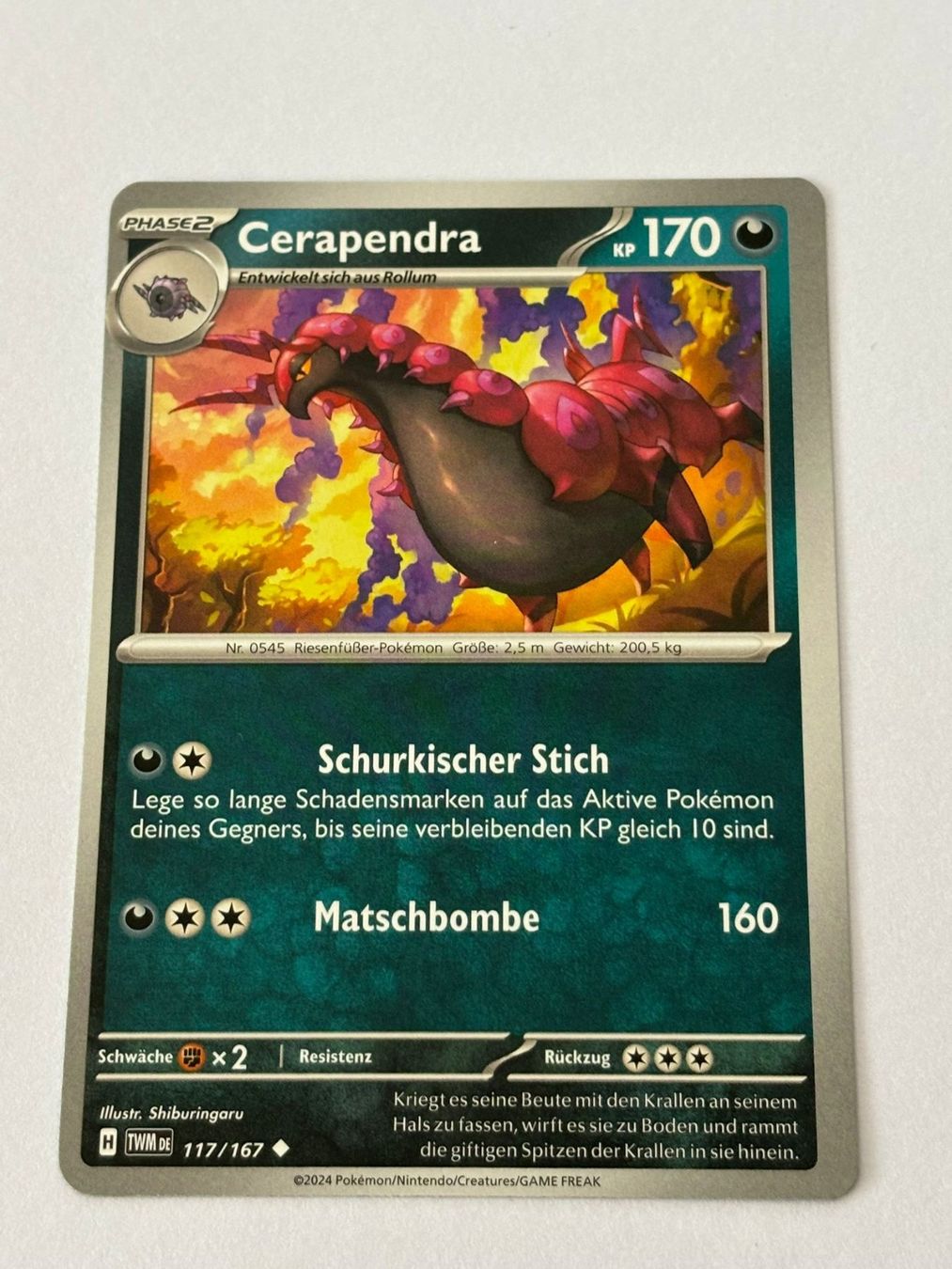 Pokémon Sammelbilder & Trading cards: Pokemon-Karte Cerapendra 117/167 – Gebraucht aus Herisau von Seyashop1