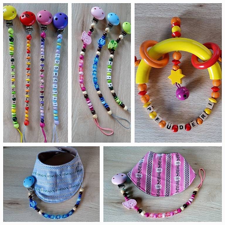 Pasti del neonato: Babygeschenke, Nuggikette, Saberlätzli – Usato da Amden venduto da nbloech