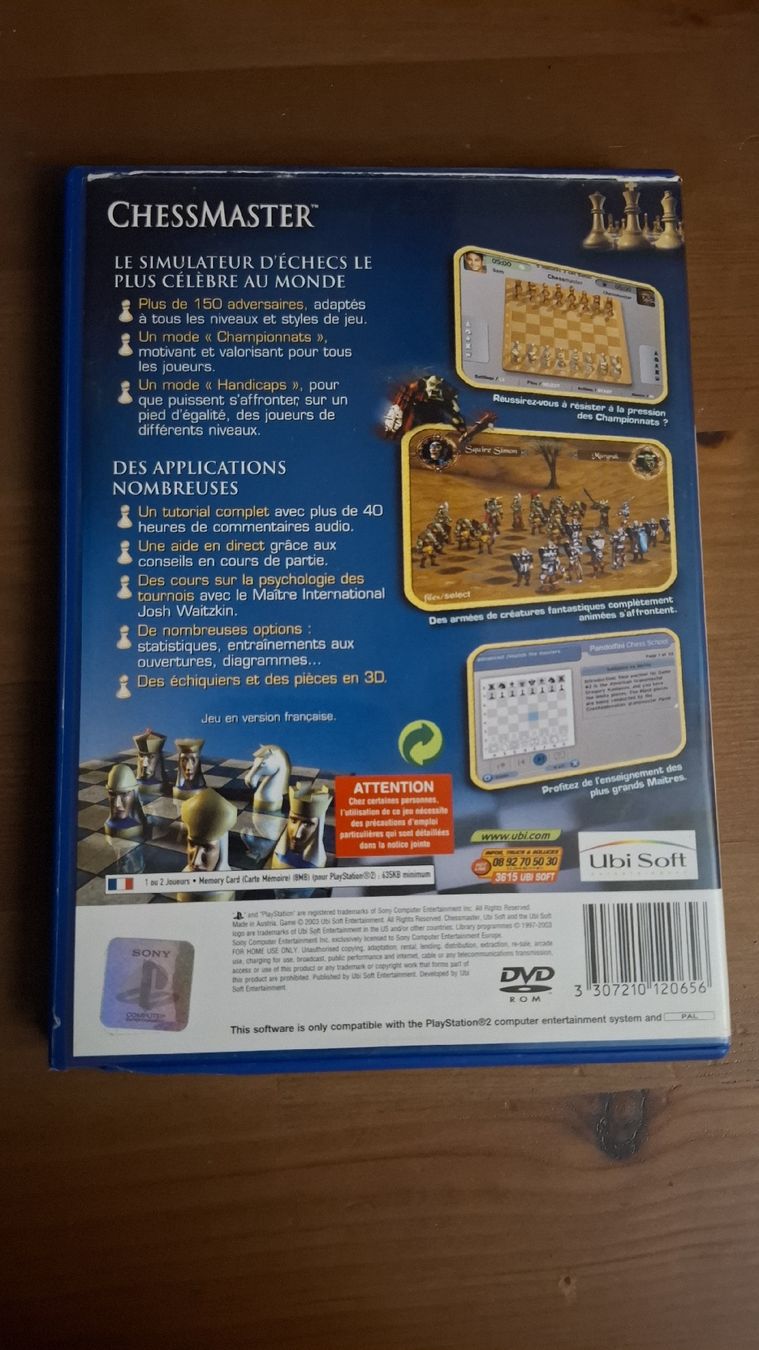 Giochi: Chessmaster PS2: Jeu d'échecs classique pour collection – Usato da Fiaugères venduto da Fiaugeres1609 1