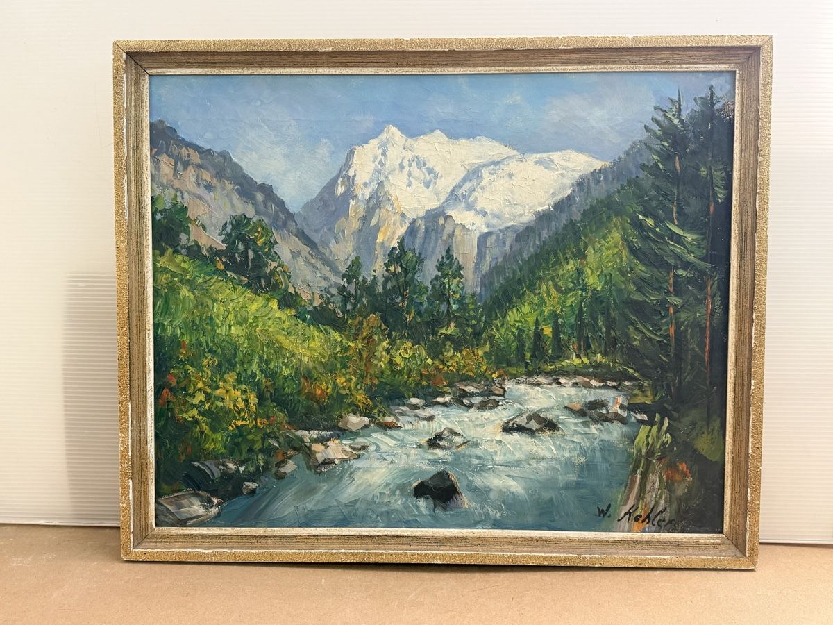 Dipinti: W. Kehler - Ölgemalde - Lütschinenschlucht – Usato da Solothurn venduto da NUVICO 2