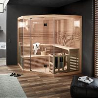 2982 - Saunakabine Sauna LUZERN XXL BIG mit 8 kW Saunaofen