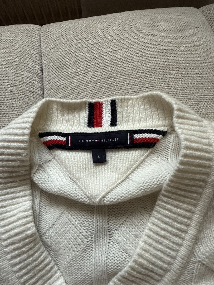 Tommy Hilfiger Maglioni & Felpe: Tommy Hilfiger Strickpullover, Weiss, Top Zustand, Gr. L – Nuovo (secondo la descrizione) da Flawil venduto da History03 1
