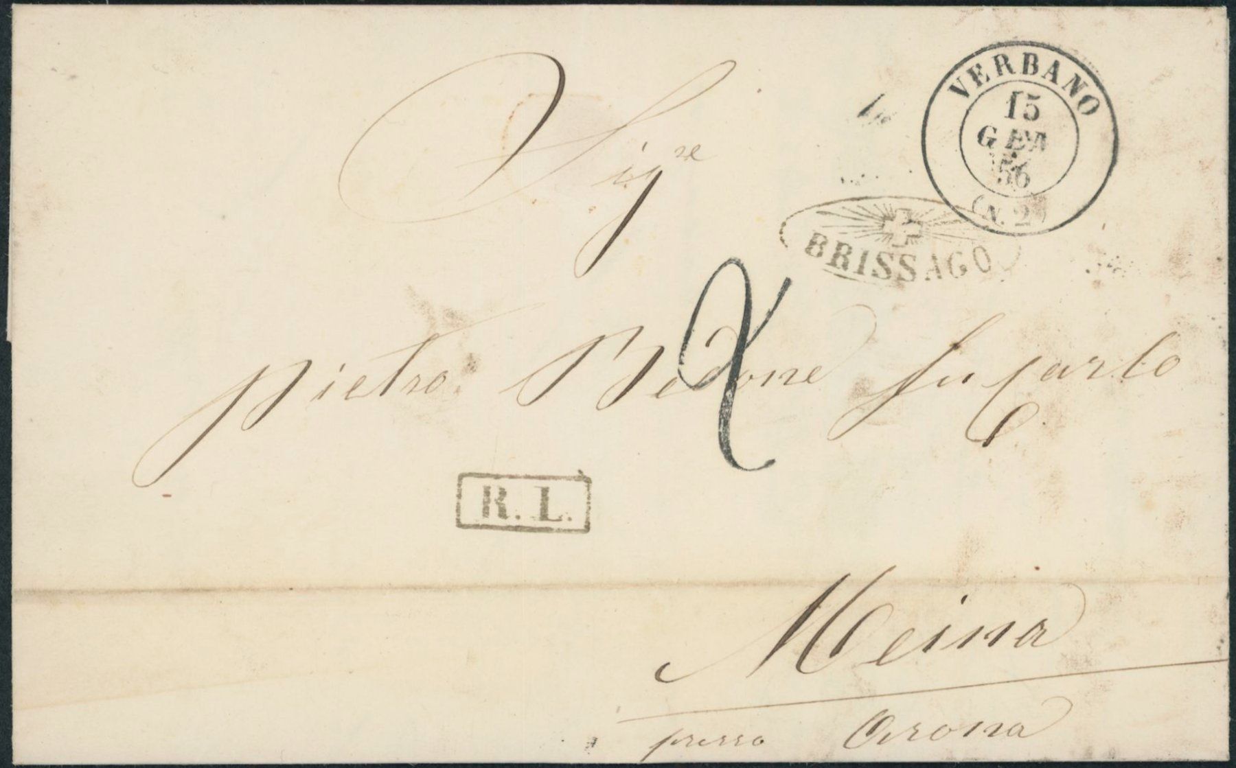 Tutti i francobolli: TI Brissago - Strahlenstempel - Brief - Schiffspost – Usato da Schindellegi venduto da leecollect