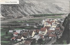 Piotta Panorama coloriert mit Hôtelstempel