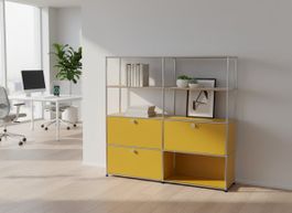 USM Haller Regal 2x4 Goldgelb / Neu (mit A Gestänge)
