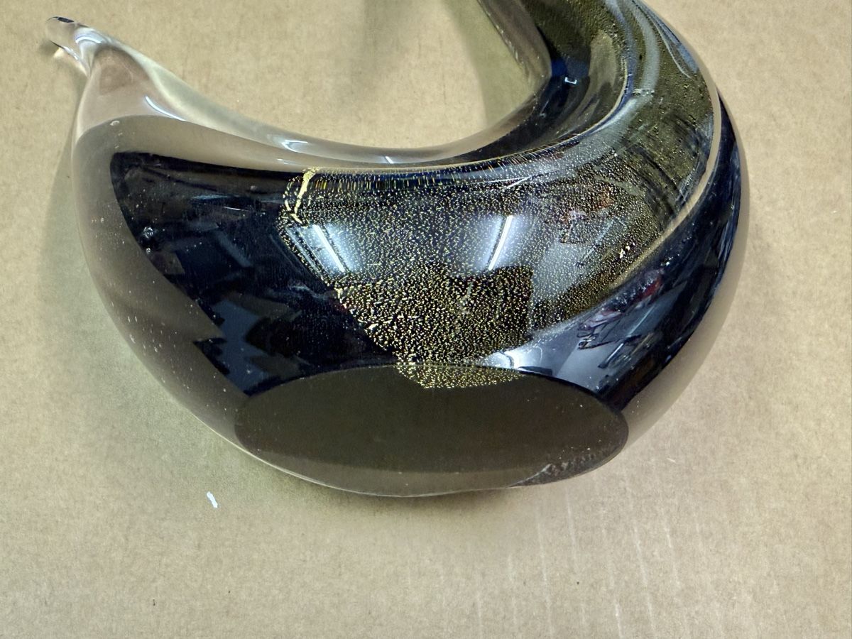 Murano Statuette: Murano Glas-Schwan, glänzend – Usato da Zürich venduto da daki81 2