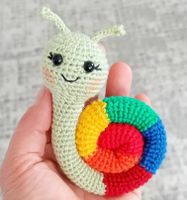 Schnecke- Schlüsselanhänger, Handarbeit, gehäkelt, Amigurumi