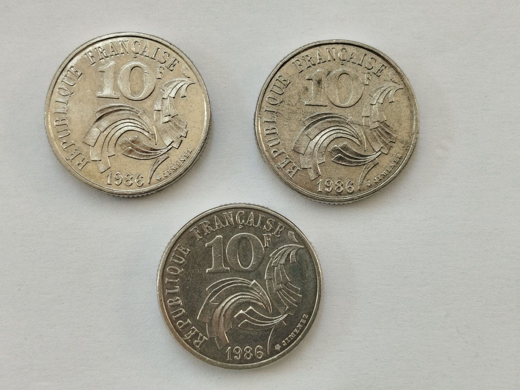 Toutes les monnaies: 3 X 10 FRANCS JIMENEZ 1986 – D'occasion à Wettingen par Colorup 1