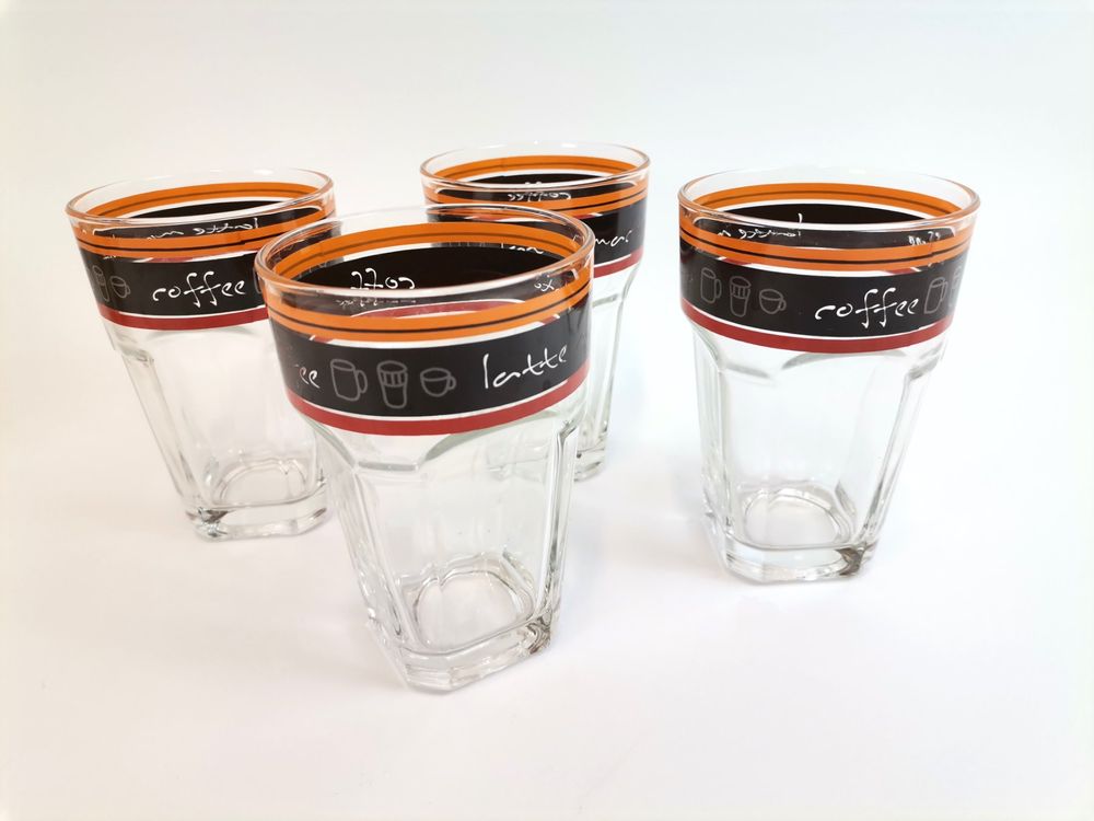 4er Set Kaffeegläser 500ml | Mit Strohhalmen & Reinigungsbürsten | Riffle Design Für Cocktails & Eiskaffee