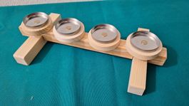 minimalistischer Holz Kerzenständer, für 4 Teelichter