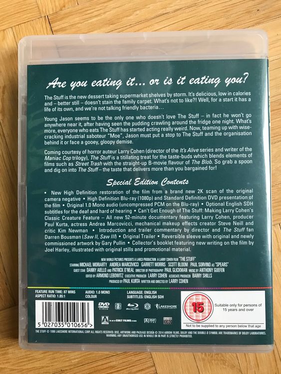 The Stuff (1985) mit Booklet Arrow Video Bluray + DVD
