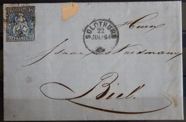 Schweiz Brief Sitzende Helvetia 10 Ct. 1864