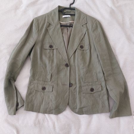 Blazer en lin vert kaki pour femme taille 42 bon état