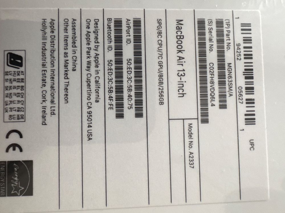 Apple Notebook: MacBook Air 256 GB 13 Inch neu original verpackt – Nuovo e nell'imballaggio originale da Kreuzlingen venduto da mir_bx5m 2