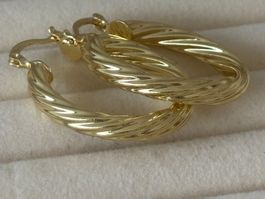 Luxus Elegante Creolen Ohrschmuck Ohrstecker Farbe Gold