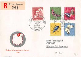 FDC 1956 Pro Juventute mit seltener Illustration (100.--) 