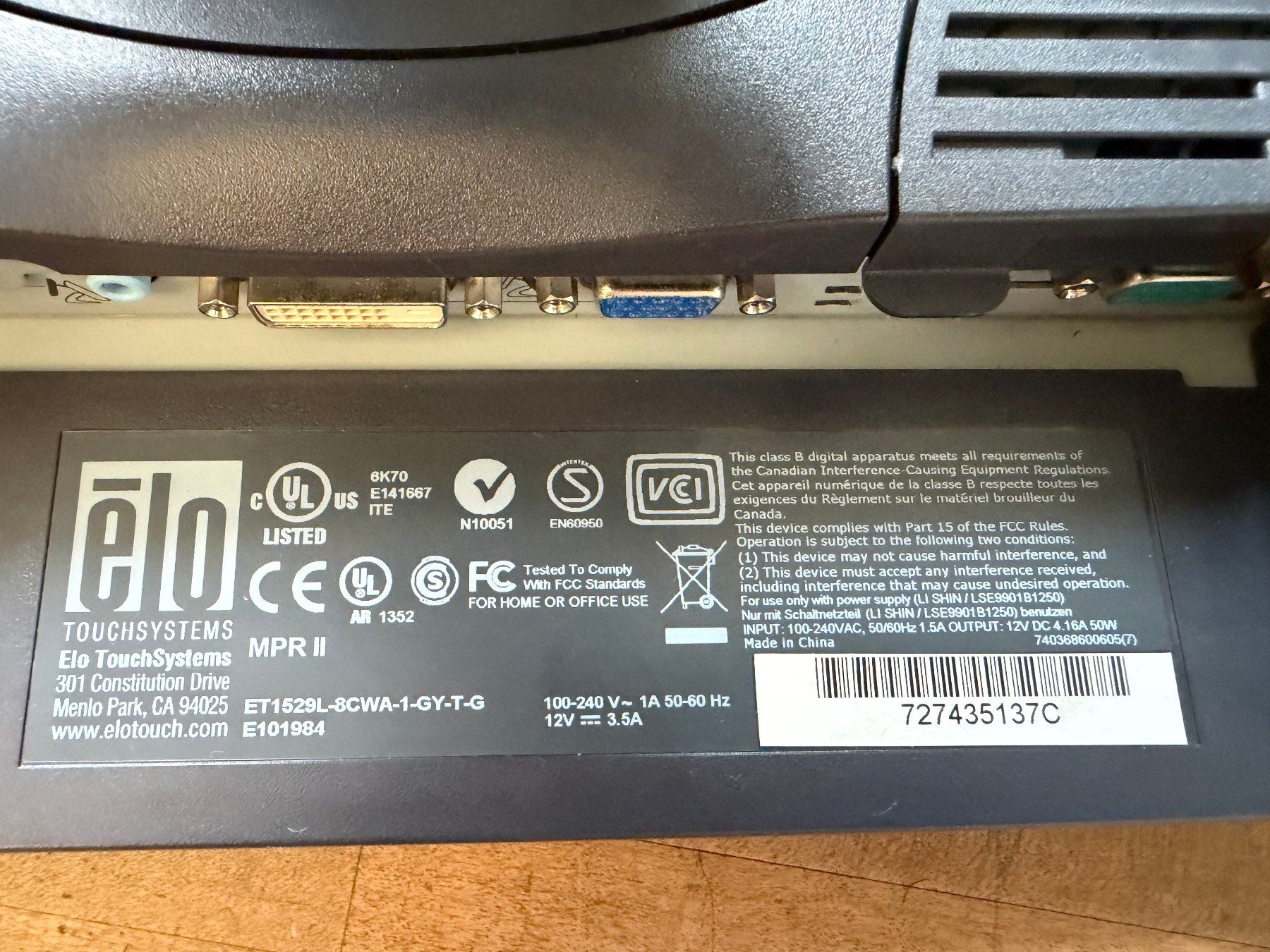 Elo Ecrans: ELO Touchsystems 15" LCD Touch Display ET1529L (POS) – D'occasion à Zürich par onlime 5
