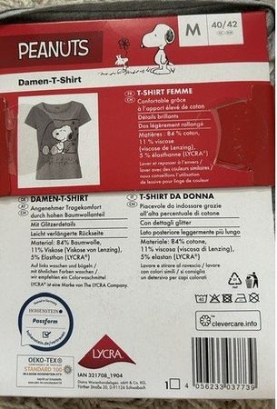 Snoopy: 1 t-shirt gris M 40/42 *NEUF*