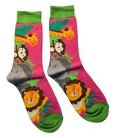 Socken Tiere/Zoo/Giraffe/Affe/Nilpferd/Löwe/Animals