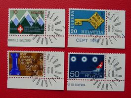 1968 Nr.453-456, Ecktabs mit Ersttags-Vollstempeln von BERN.