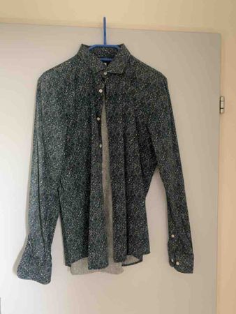 Herren Hemd blau gemustert langarm gebraucht