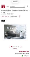 Boxspringbett mit Bettkasten, Stoff anthrazit, 140 x 200