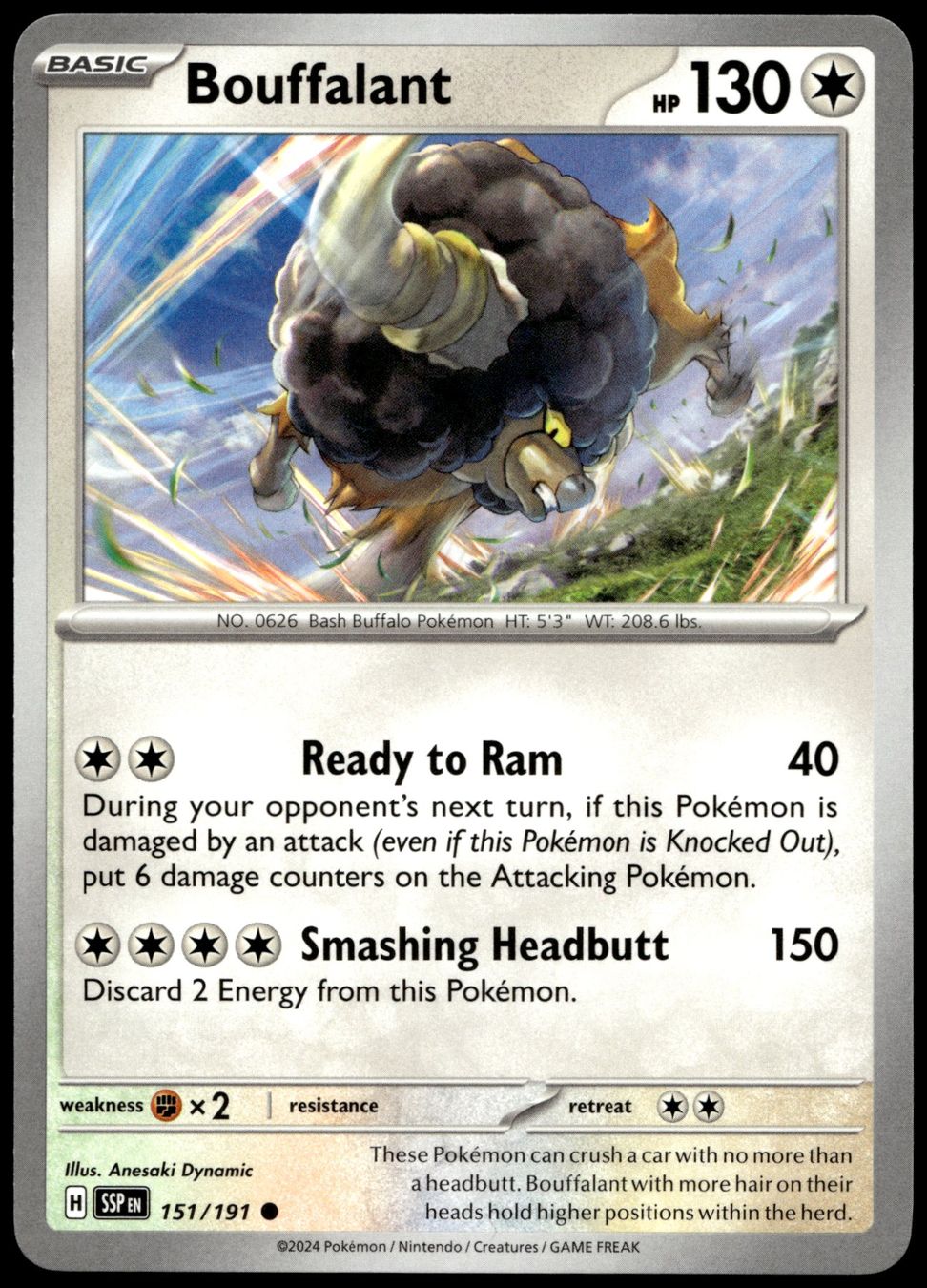 Pokémon Carte collezionabili: Pokémon Bouffalant 151/191   SV08 Surging Sparks – Usato da Le Mouret venduto da PokemonCards_CH