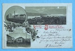 Thalweil - Thalwil - Fabriken mit Hochkamin - Litho - 1899