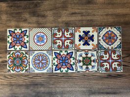 10 Stk. Kleber Aufkleber Kacheln tunesische Fliesen Mandala