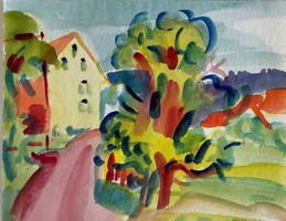 Hans Wullschleger (1913-1987), Aquarell, Expressiv, 1966