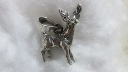 Wundervoller Hirsch mit Geweih 925 er Sterling Silber gestem
