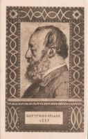 Antike Gottfried Keller Karte, Jahr 1919, Romont Stempel