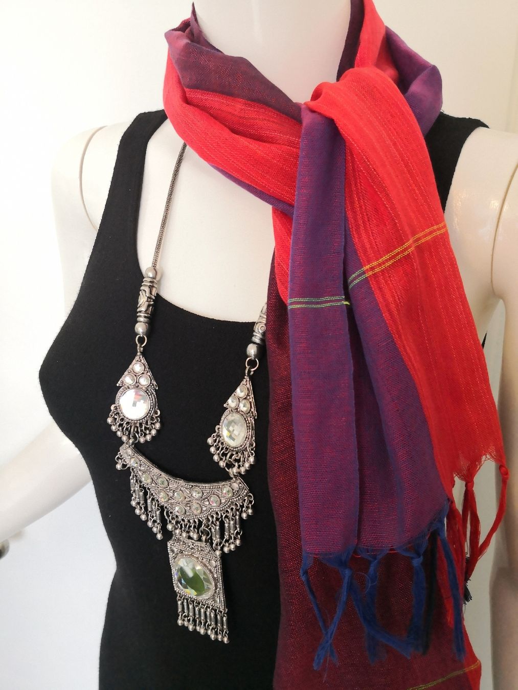 Foulards, Tücher & Schals: 🤩BOHO-CHIC SCHAL ROT-VIOLET NEU – Neu (gemäss Beschreibung) aus Olten von Naja-Twins-Twins 6