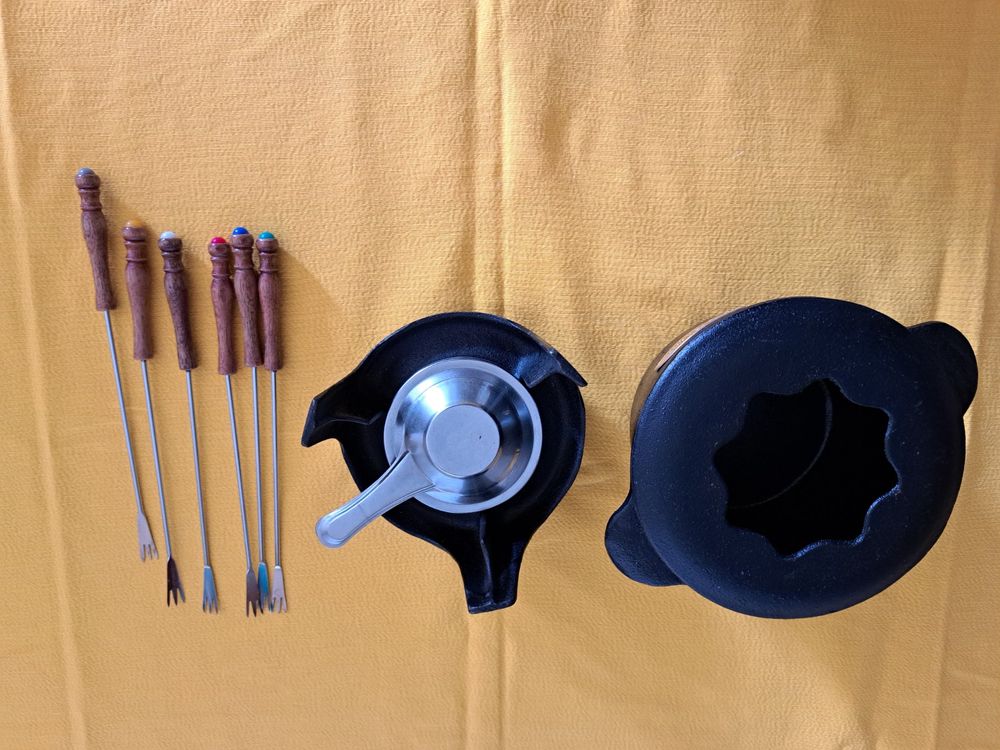 Fondue Bourguignonne Pfanne mit Rechaud Kaufen auf Ricardo