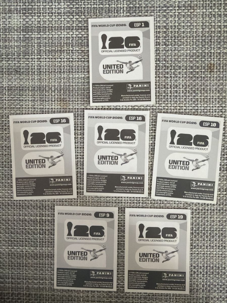 Panini Album: FIFA World Cup 2026 Panini Stickers Spain Set 6 pcs – Usato da Zug venduto da Rokina 1