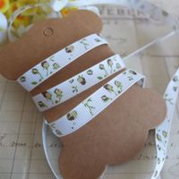 Band Ruban Grosgrain Rosen braun weiss 4 M