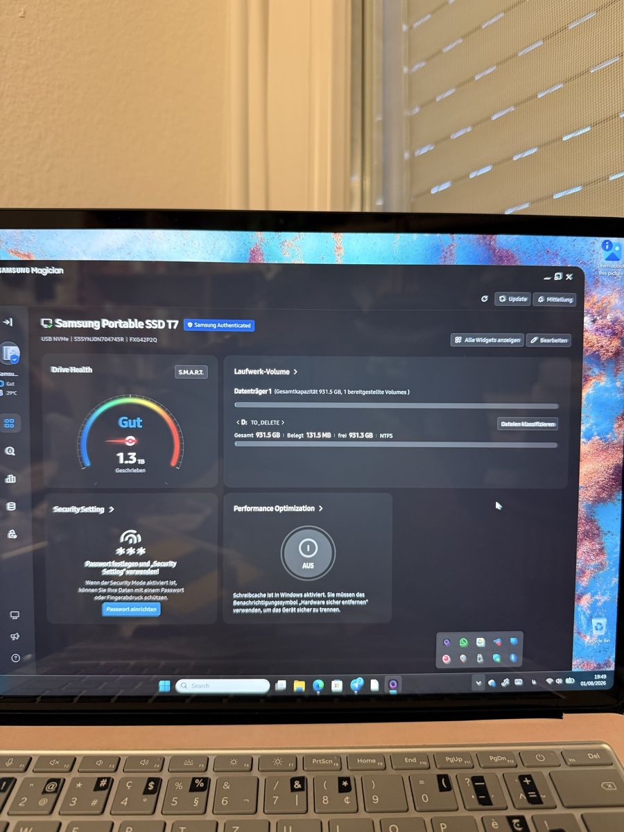 Samsung Harddisks: Samsung SSD T7 1TB – Gebraucht aus Einigen von iva_86t8 4