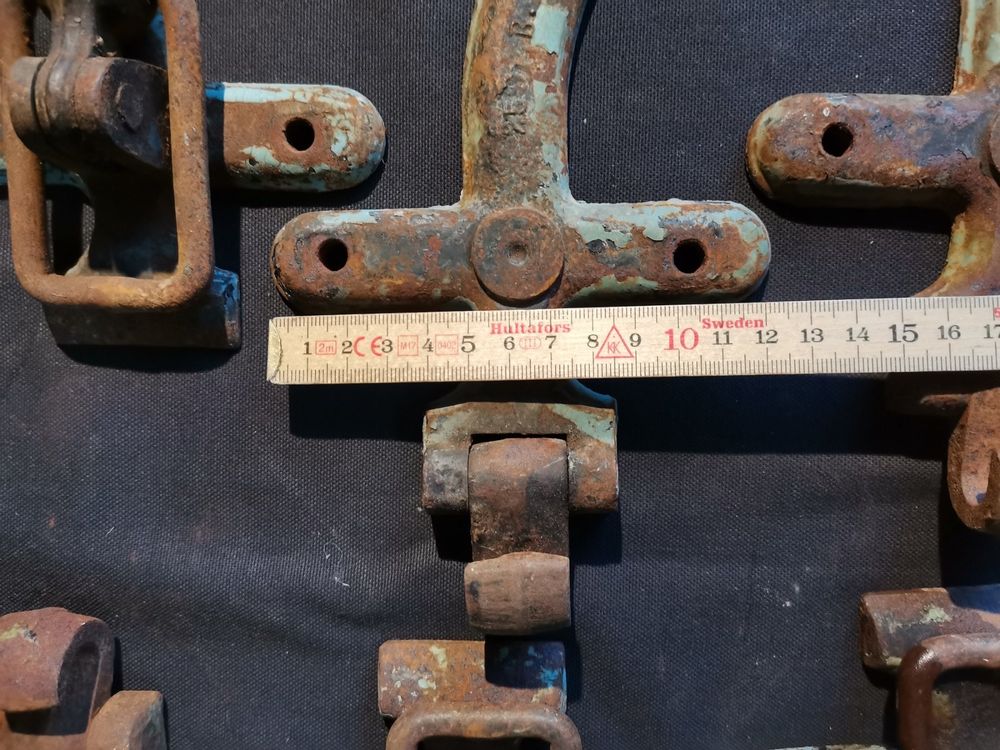 2x Rechte Riegelhaken Vintage - Antike Verschlüsse Für Holzkisten & Möbel