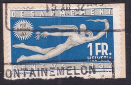 Aushilfsstempel Fontainemelon ?5.XII.1932 Désarmement 1 Fr.