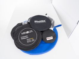 Diverse Fotoreflektoren und Falthintergründe