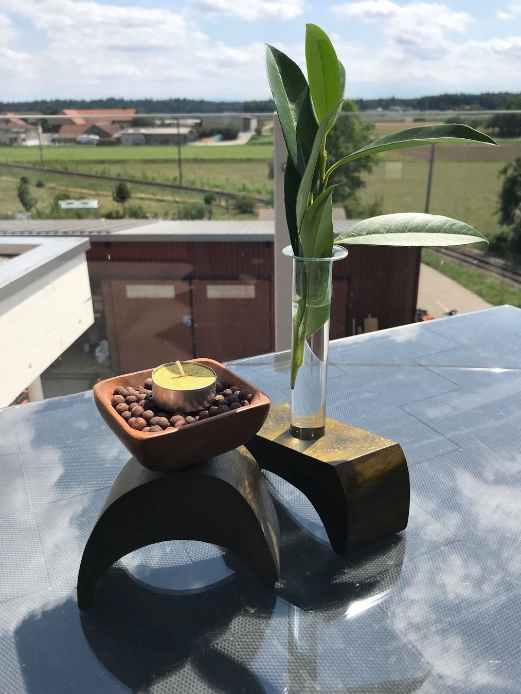Portacandele: Vase & Kerzenhalter Symbol der 5 Elemente Handmade – Usato da niederbipp venduto da Esbenz 6