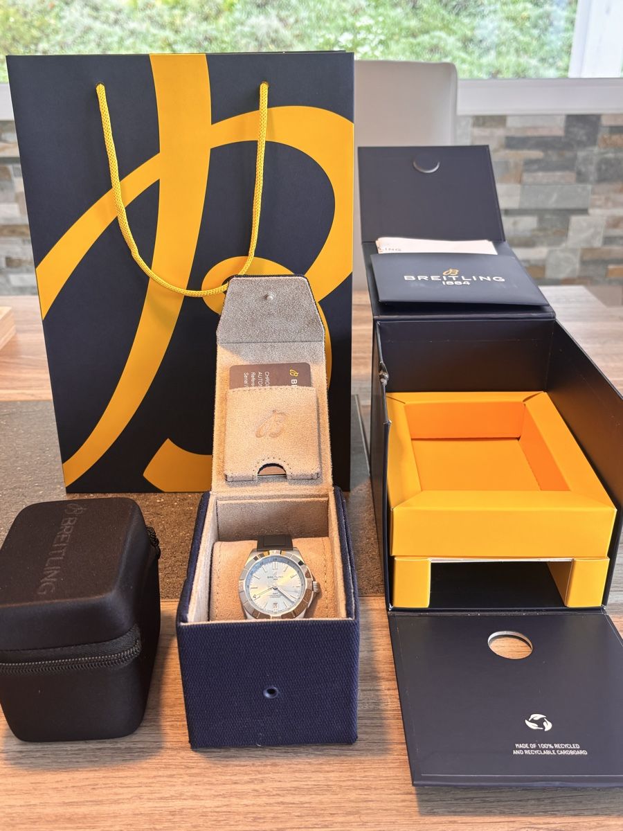 Breitling Orologi: Breitling Chronomat GMT platinum blue – Usato da Genève venduto da SultansOfTone 7