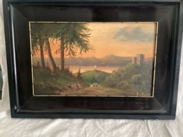 ÖLBILD AUF LEINWAND 100 JAHRE ALT