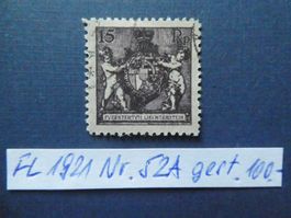 FL 1921 Nr. 52A gestempelt