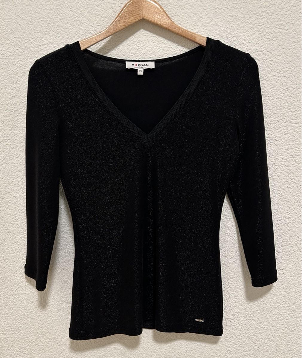 Morgan Pullover & Sweatshirts: Pull noir scintillant à longues manches Morgan XS – Neu (gemäss Beschreibung) aus St-Sulpice VD von med_9mc9